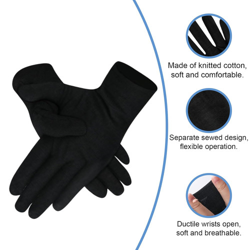 24pcs black cotton gloves - 24pcs,