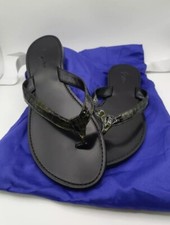 Handmade Italian LEATHER SANDALS 'CHIARONE' Snakeskin green UK5 EU38