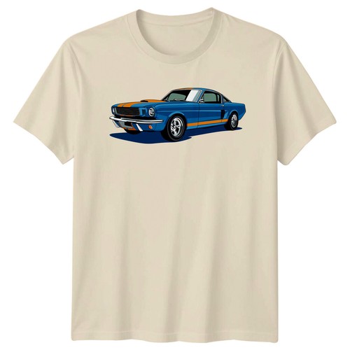 Blue orange mustang car - orange,