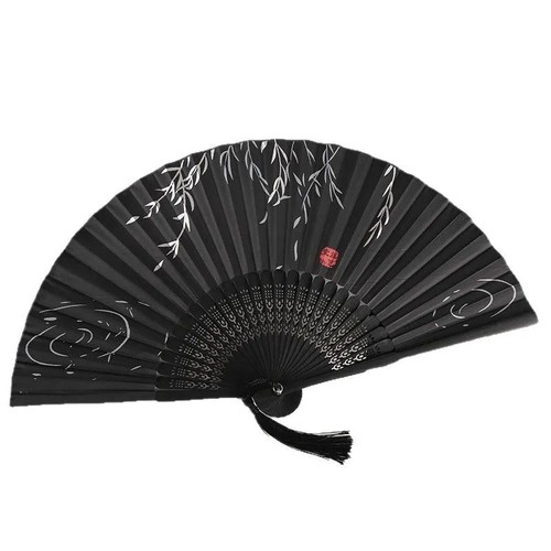 Silk bamboo folding hand - hand, fan