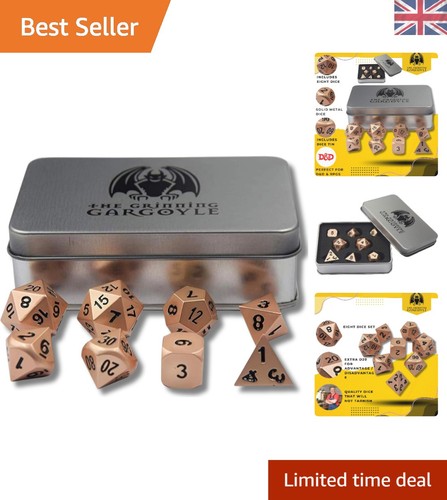 Copper polyhedral rpg dice set - polyhedral,