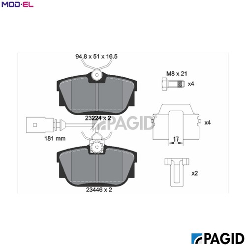 Brake pad set disc - set,