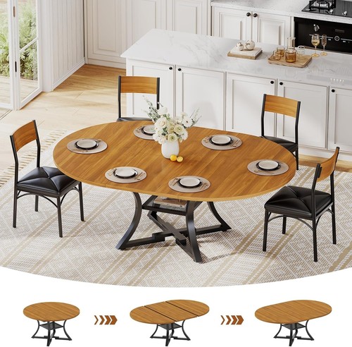 Round extendable dining - round,