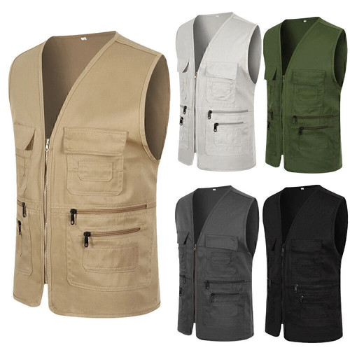 Mens multi pocket utility vest - mens,