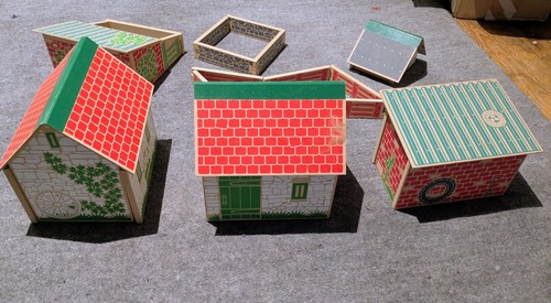 Wooden building playset kids - wooden,