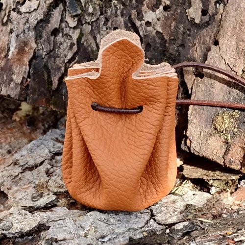 Medieval leather bag made - , of