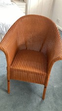 Lloyd Loom Chair Burnt Orange  Original  & Free Lloyd Loom White Washing Basket