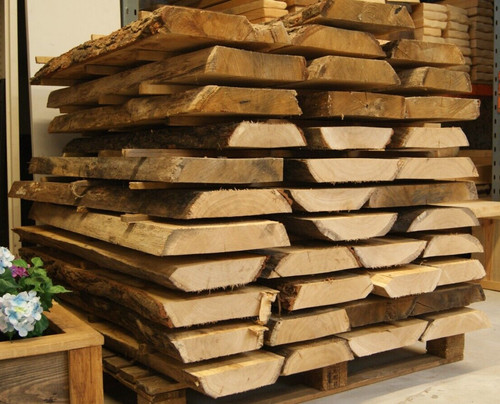 60mm air dried live edge - edge, oak