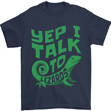 I Talk To Lizards Chameleons Bearded Dragons Mens T-Shirt 100% Cotton