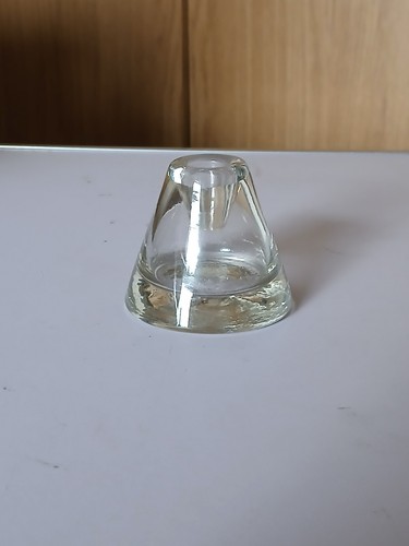 Old glass unspillable cone - glass, ink