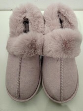 TU Pink Faux Fur Slippers UK 6