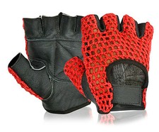 Leather Bus Driving Gloves Red