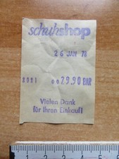 Vintage 1978 Shoe Shop Receipt