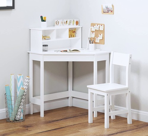 White study table - study, chairs