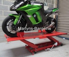 1000lb HYDRAULIC MOTORBIKE LIFT RAMP. FOOT OPERATED WITH 68cm WIDER PLATFORM