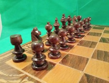 Wooden Chess Set 44 Cm Vintage Wood Chess Pieces Hand Carved Folding Chess Board