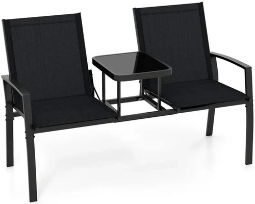 Patio loveseat with built - loveseat, built-in