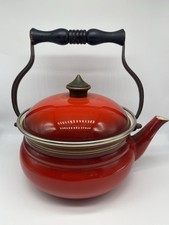 beautiful Water boiler ASTA Fissler red enamel tea kettle Stövchen GUC