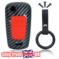 For Vauxhall Astra J Insignia Mokka Carbon Fiber Key Shell Case Cover Keyring