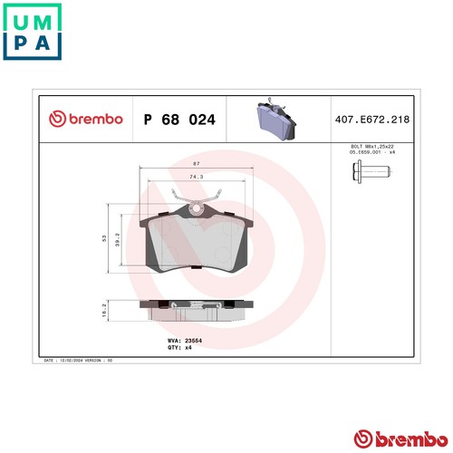 Brake pad set disc - set,