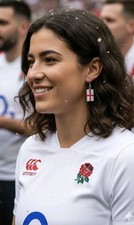 ENGLAND EARINGS RUGBY SIX