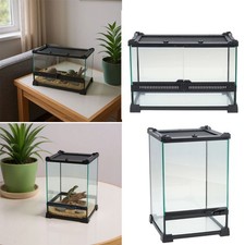 Clear Glass Reptile Terrarium Vivarium Lizards Snake Gecko House Tank Habitat UK