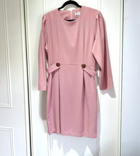 1980s VINTAGE PINK DRESS BY RICHARDS UPTO 42" BUST 34" WAIST UK  SIZE 18
