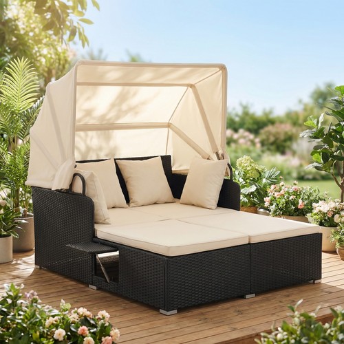 Outdoor daybed wicker - pe,