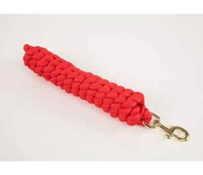 Shires Horse Riding Lead Rope - 1.8m - RED -  Gold Colour Trigger Clip - Marked