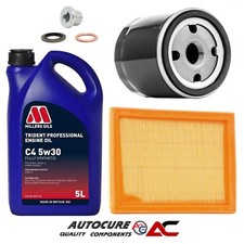 FOR NISSAN JUKE TEKNA 1.5 DCI MK1 F15 2010 OIL AIR FILTER SERVICE KIT & 5L C4