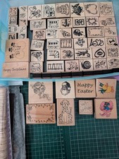 64 Wooden Rubber Stamps