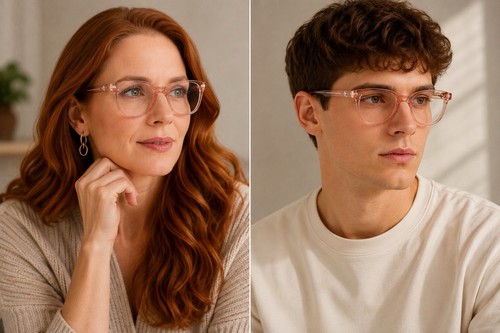 Oversized pink square glasses - oversized,