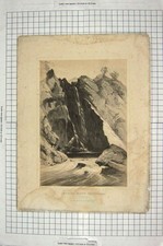 Original Old Antique Print