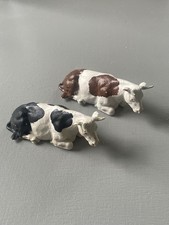 Vintage Britains Farm Cow Cattle x2 Toy Figure Farm Animal 1970