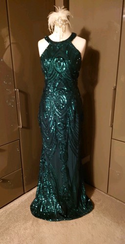 Quiz sequin dark green long - quiz,