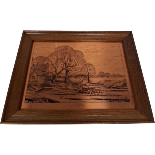 Framed copper engraving the - copper,