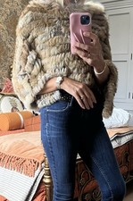 Stunning Rabbit Fur And Knitted Cape/Poncho, New, One Size