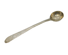 Irish George III Sterling Silver Bright Cut Mustard Spoon Antique c1790