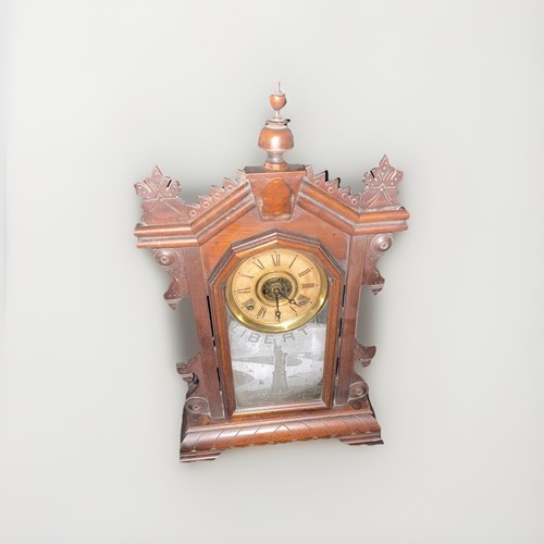 Victorian carved wood mantel