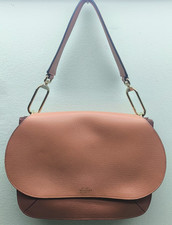 Smythson of Bond Street pink leather pillow shoulder or crossbody bag & dustbag