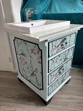 Unique free standing under sink cupboard and matching mirrored cupboard