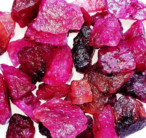 Natural red beryl - red, rough