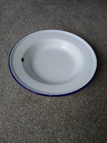 Vintage white enamel bowl - vintage,