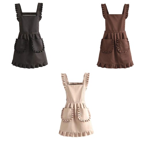 Maid ruffle retro apron - retro,