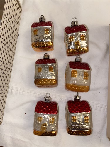 Six christmas tree ornaments - six,