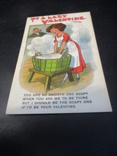 Scarce Vintage Donald McGill Comic postcard, Asher A 677, To A Lazy Valentine