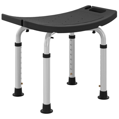 Homcom aluminium shower stool - aluminium,