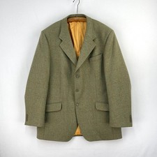 Gurteen Tweed Jacket Mens 44L Green Windowpane Check Wool Hacking Sports Blazer
