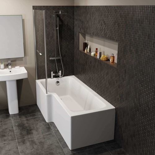 Modern shaped shower bath - modern,