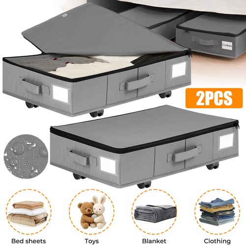 2pcs underbed storage box - 2pcs, with